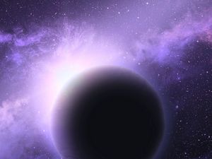 Превью обои планета, сияние, свет, космос