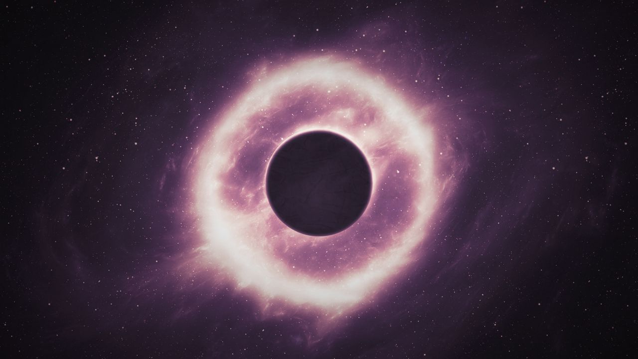Обои планета, созвездия, черная дыра, космос