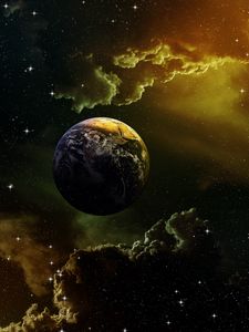 Превью обои планета, звезды, галактика, космос