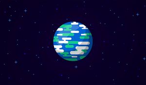 Превью обои планета, звезды, космос, арт, вектор
