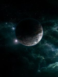 Превью обои планета, звезды, туманность, галактика, космос