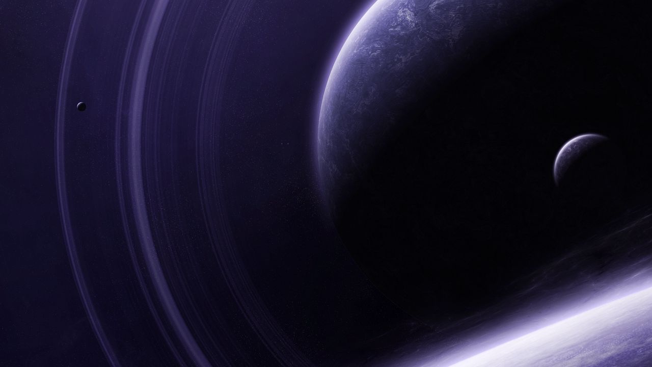 Обои планеты, космос, открытый космос, фиолетовый темный