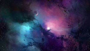 Превью обои планеты, космос, вселенная, галактика, арт, блеск