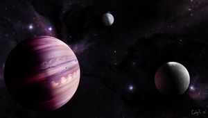 Превью обои планеты, космос, звезды, галактика