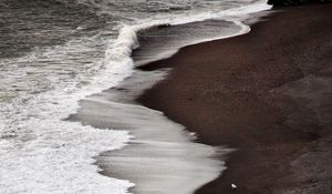 Превью обои пляж, берег, море, волны, морская пена, природа
