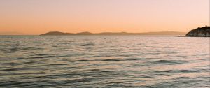 Превью обои пляж, берег, море, закат, торони, греция