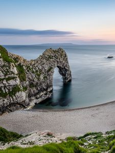 Превью обои пляж, берег, скала, арка, море, пейзаж