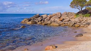 Превью обои пляж, море, камни, пейзаж, природа