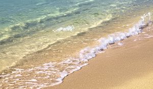 Превью обои пляж, море, морская пена, песок, природа