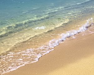 Превью обои пляж, море, морская пена, песок, природа