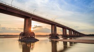 Превью обои пляж, море, мост, пейзаж