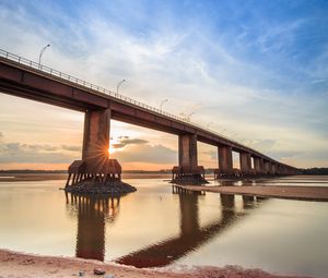 Превью обои пляж, море, мост, пейзаж
