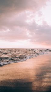 Превью обои пляж, море, облака, сумерки