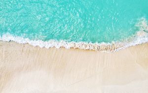 Превью обои пляж, море, побережье, вид сверху