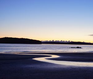 Превью обои пляж, море, сумерки