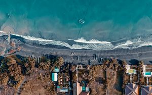 Превью обои пляж, море, тропики, лето, вид сверху