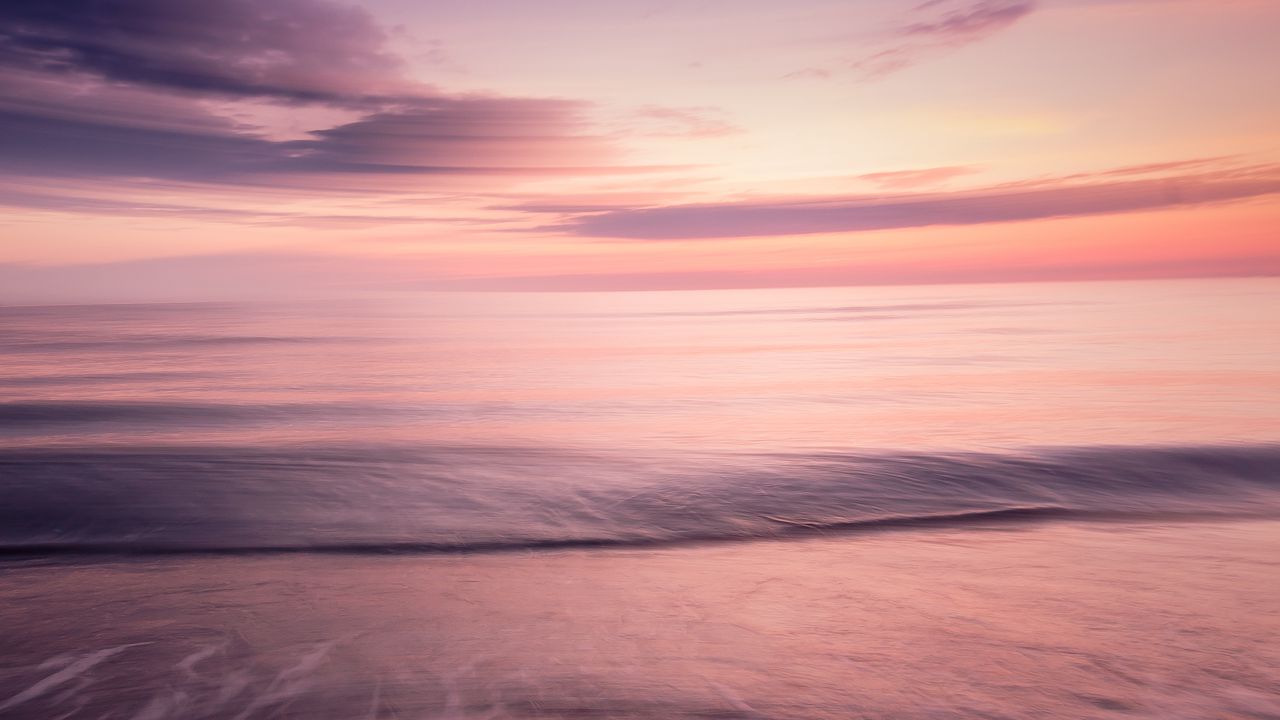 Обои пляж, море, вода, волны, сумерки