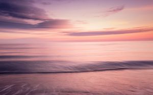 Превью обои пляж, море, вода, волны, сумерки