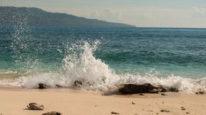 Превью обои пляж, море, вода, брызги, пейзаж