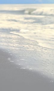 Превью обои пляж, песок, берег, море, прилив