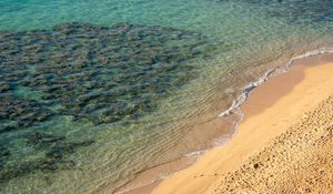 Превью обои пляж, песок, море, волны, пейзаж