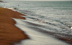 Превью обои пляж, песок, море, волны, вода