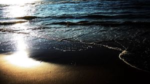 Превью обои пляж, песок, вода, море, шепот волн