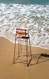 Превью обои пляж, стул, море, вода, песок