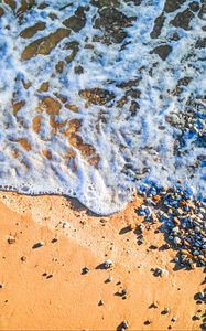 Превью обои пляж, волна, галька, песок, море
