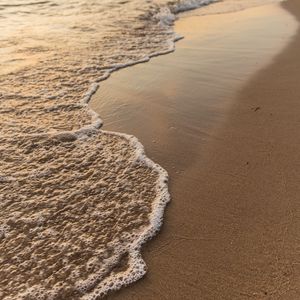 Превью обои пляж, волна, море, песок, вода