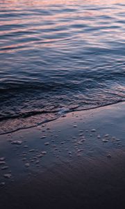 Превью обои пляж, волна, прибой, вода, песок