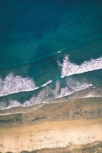 Превью обои пляж, волны, прибой, берег, песок, океан
