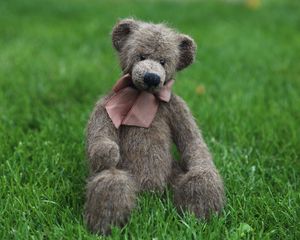 Превью обои плюшевый мишка, игрушка, трава