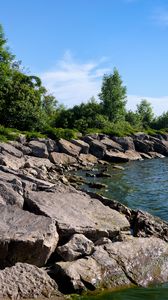 Превью обои побережье, камни, море, вода, пейзаж
