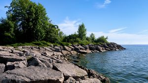 Превью обои побережье, камни, море, вода, пейзаж