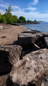 Превью обои побережье, камни, море, природа, пейзаж