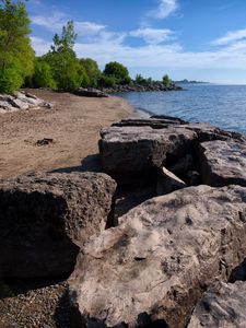 Превью обои побережье, камни, море, природа, пейзаж