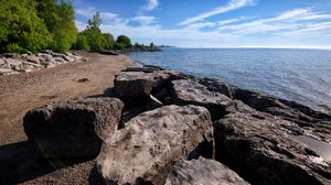 Превью обои побережье, камни, море, природа, пейзаж