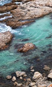 Превью обои побережье, камни, море, вода, природа