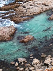 Превью обои побережье, камни, море, вода, природа