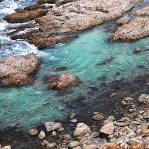 Превью обои побережье, камни, море, вода, природа