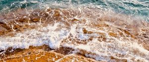 Превью обои побережье, море, пена, песок