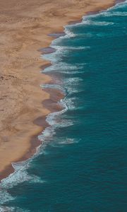 Превью обои побережье, море, песок, пена, пляж