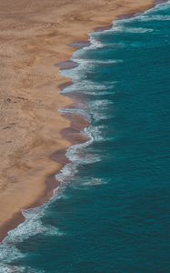 Превью обои побережье, море, песок, пена, пляж