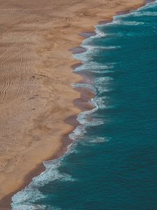 Превью обои побережье, море, песок, пена, пляж
