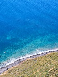 Превью обои побережье, море, волны, вид сверху