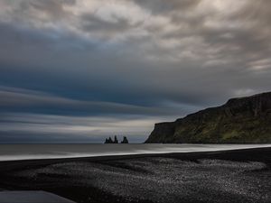 Превью обои побережье, пляж, море, пейзаж, исландия