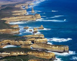 Превью обои побережье, скалы, голубая вода, суша, море, австралия