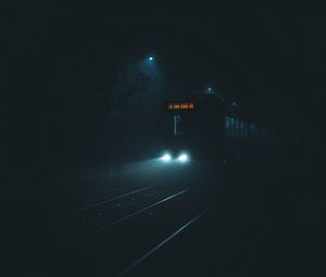 Превью обои поезд, ночь, темнота