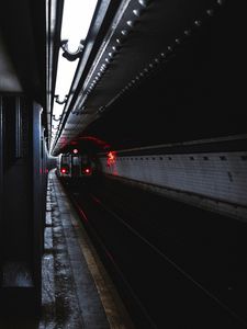 Превью обои поезд, железная дорога, подземный, бруклинский мост, сша